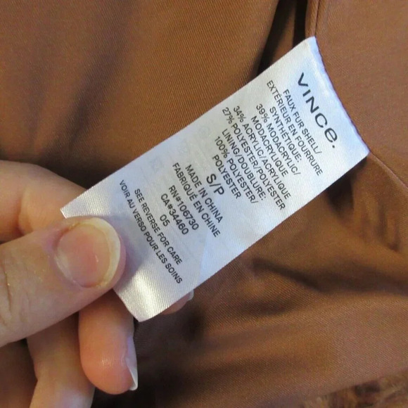 Vince Womens Plush Faux Fur Jacket Blazer S Pink Brown Blazer Coat Oversized 778 - Picture 5 of 14